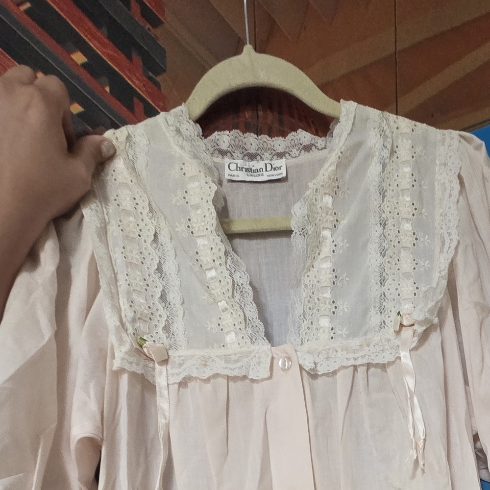 Christian Dior Lace Trim Nightgown - Picture 2 of 4
